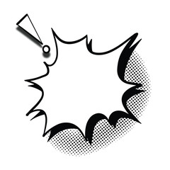 Obraz premium Comic speech bubble with exclamation mark vector illustration in pop art style for graphic design and web elements