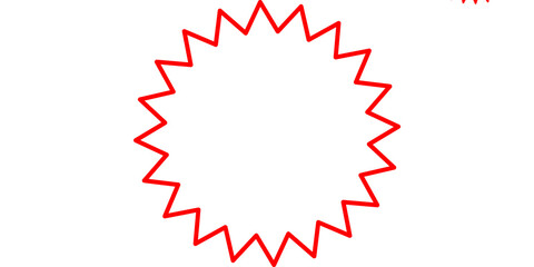 A red zigzag line forms a circular, star-like shape, isolated on a plain white background.