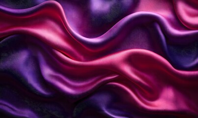Obraz premium Close up of flowing silk fabric in shades of purple and pink creating soft and elegant waves design