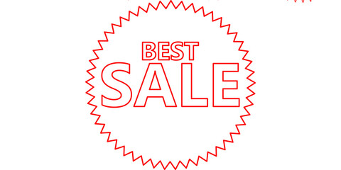 A red starburst seal with the words 'Best Sale' written inside, isolated on a white background.