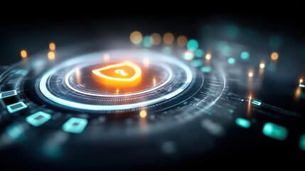 Innovative technology design digital space graphic representation futuristic environment close-up viewpoint concept of security