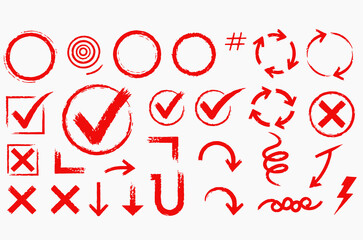 Collection of hand drawn  doodle elements on white background