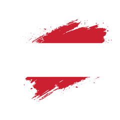 Brushstroke Austria Flag Vector, Artistic Red and White Tricolor Icon for National Pride