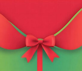Christmas gift concept with red ribbon and bow