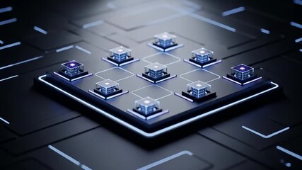 Abstract futuristic digital data processing and blockchain technology concept network connection - Powered by Adobe