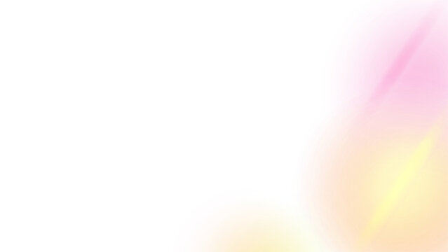 Soft corner light leak background with yellow and pink glow. Overlay, wallpaper, or digital texture, evoking a nostalgic or retro photographic film effect. PNG. Soft yellow, orange, and pastel pink