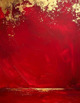 Fondo elegante rojo profundo con patr&oacute;n sutil de copos dorados, zona central limpia