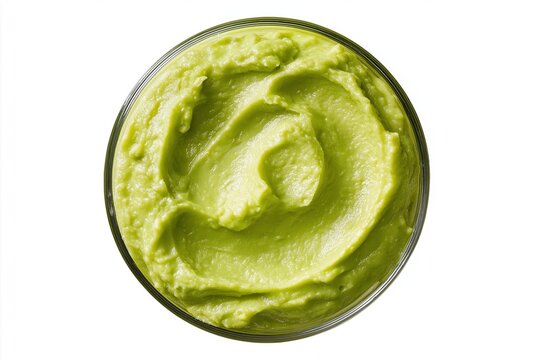 Creamy Avocado Dip In Glass Bowl