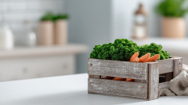 A wooden crate filled with ripe orange tomatoes and fresh green lettuce showcases the beauty of harvested vegetables - Powered by Adobe