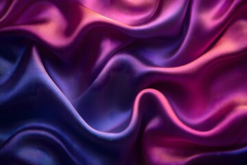 Obraz premium Abstract flowing silk fabric with purple and pink hues creating a luxurious background effect texture