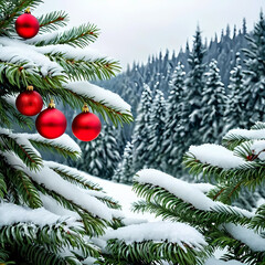 christmas tree in snow