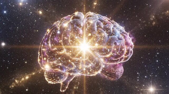 Conceptual digital brain with light and connected network