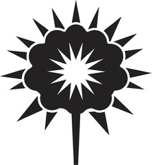  Firecracker explosion silhouette, simple bold vector icon , Vector black silhouette icon, white background
