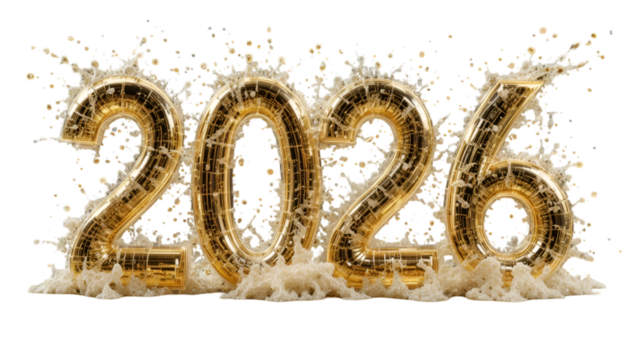Golden 2026 Celebration with Glittering Festive Spirit