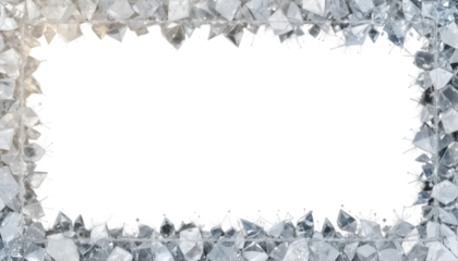 Sparkling diamond crystal frame with empty black space