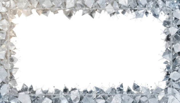 Sparkling diamond crystal frame with empty black space