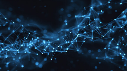 Intricate blue network structure representing connectivity and digital data flow