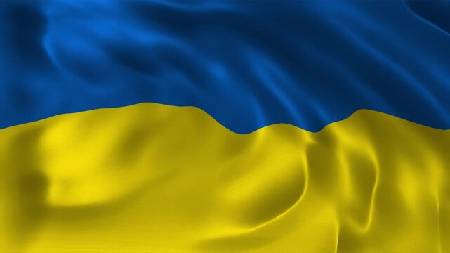 Realistic Ukraine flag waving in a seamless loop with detailed fabric texture perfect for Independence Day, national celebrations, government events, cultural projects, and 4K visual presentations