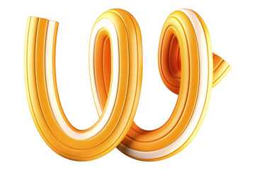 Bright inflatable noodle style letter W. High quality 3D rendering.