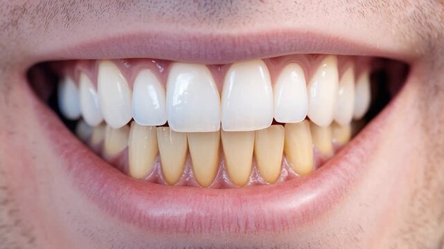 A detailed view of a person's mouth showing a gap where a tooth is missing, useful for medical or dental s