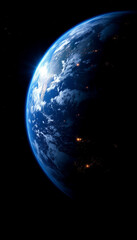 Naklejka premium Earth From Space — Night View of Our Planet with City Lights