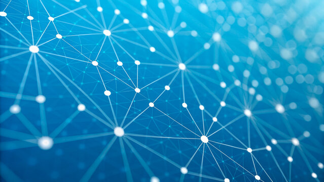 Blue network connection background abstract technology science communication