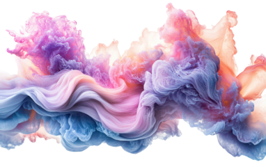 Gentle pastel watercolor cloud splashes with soft textures perfect for creative and decorative designs isolated on transparent background PNG