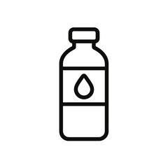 Fine line hydration bottle icon, ideal for fitness performance, workout recovery and wellness lifestyle visuals
