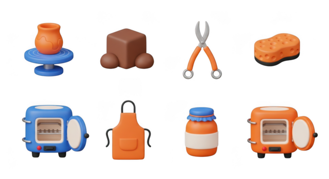 Collection of baby care items and feeding accessories isolated on transparent background - Powered by Adobe