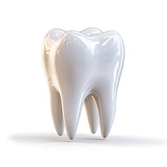A realistic 3d render of a healthy human molar tooth on a white background
