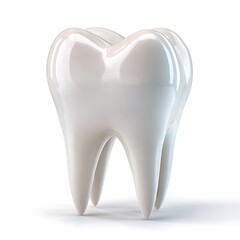 A pristine healthy molar tooth rendered in a clean bright realistic 3d illustration