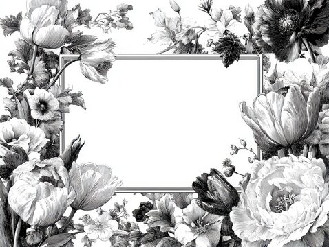 floral flower pattern frame butterfly sketch bee honey flying border pencil. white floral flower pattern drawn vintage corner hand art seamless background design spring botanical decorative line plant