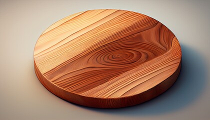 round wooden coaster isometric view