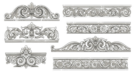 Fototapeta premium Decorative vintage architectural elements in intricate design 