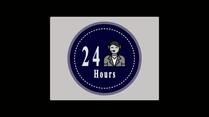 Telephone 24 hours support icon isolated on white background. 24 Hours Support all customer care icon isolated.