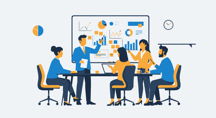 Fototapeta premium Business Meeting with Financial Data Presentation.