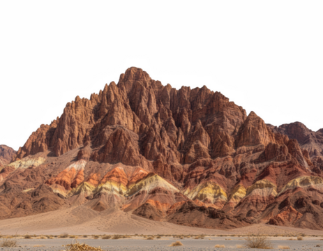 Jagged Peaks and Layered Colorful Strata of Desert Mountains