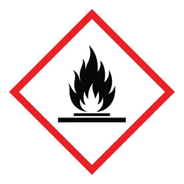 Flammable hazard symbol pictogram for chemical safety warnings