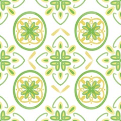 Seamless fabric pattern, Bohemian, yellow, blue, white, floral, geometric, antique, native american, cloth, black background 