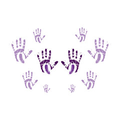 Violence Awareness Purple Hand Graphic