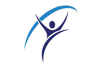 Abstract human figure logo design for wellness