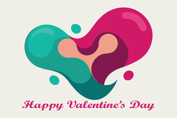 Valentine Liquid Merge Heart Vector on White Background