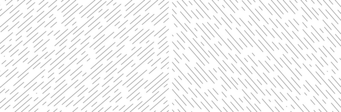 Dashed line background, rain texture, irregular diagonal stripes. Slash thin dash bg. Linear textures with repeatable abstract halftone designs