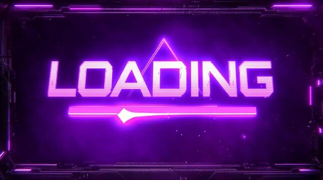 Exciting loading screen with vibrant purple graphics and dynamic animation for immersive game experience