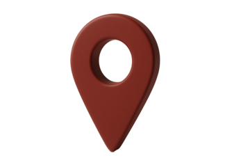 3d map pointer icon isolated on transparent background