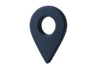 Location pin for navigation and mapping solutions isolated on transparent background