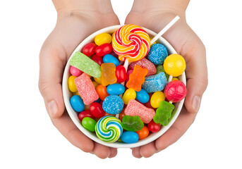 Candy assortment held in hands