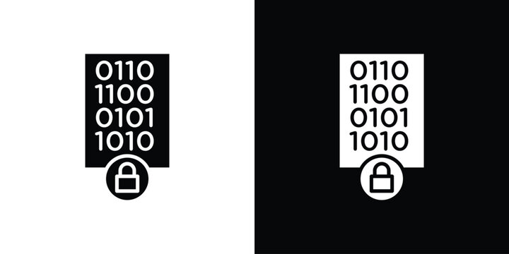 Binary Lock icon design concept. vector flat icons