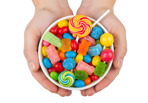 Candy assortment held in hands