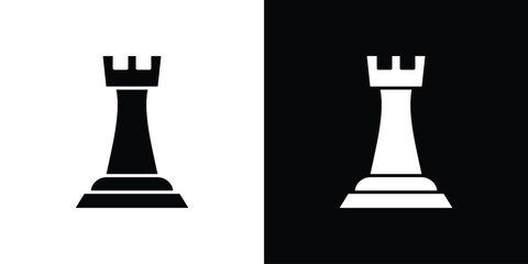 Chess rook icon design concept. vector flat icons © Bsbd
